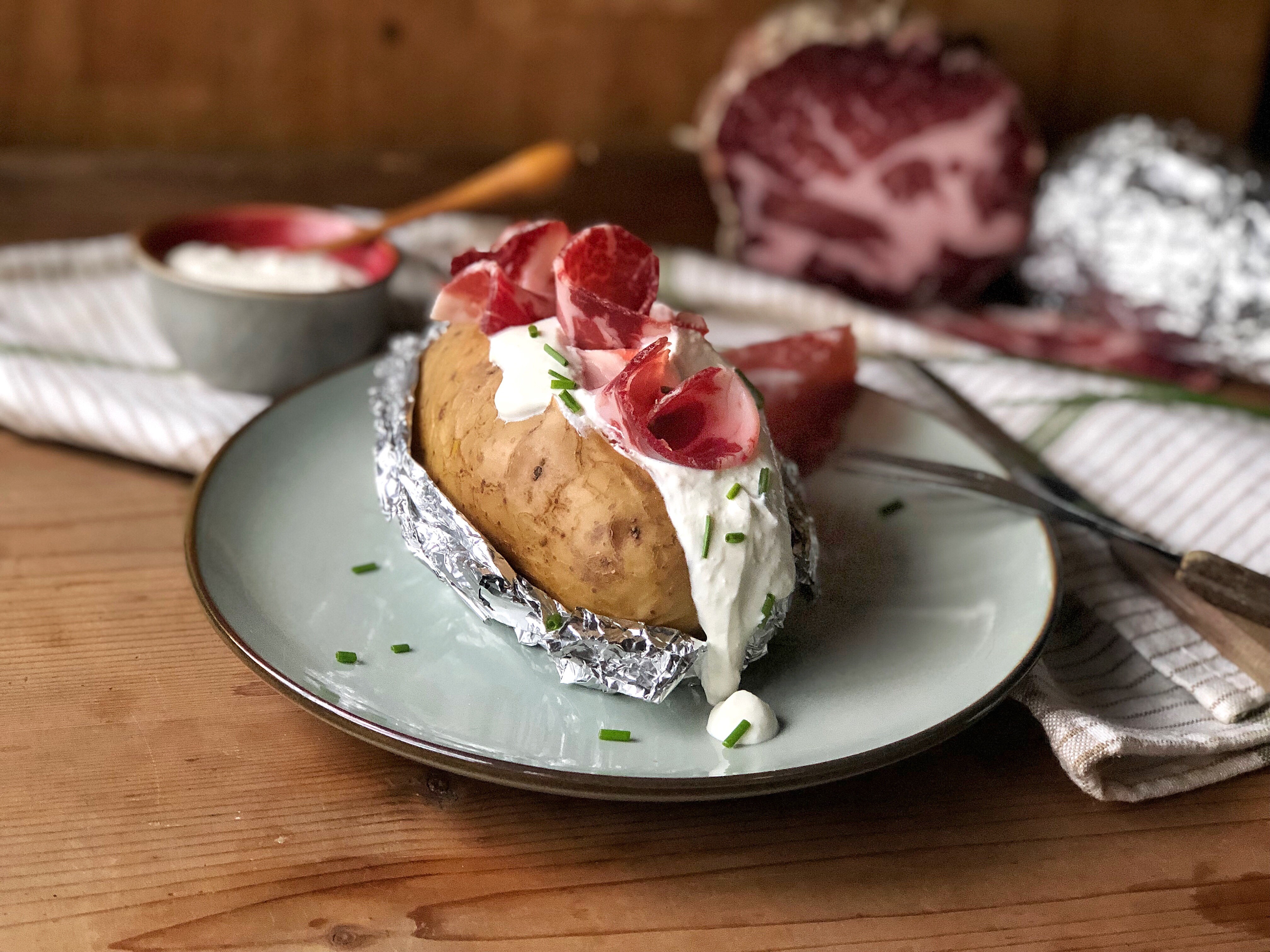 Patate al cartoccio con Coppa di Parma