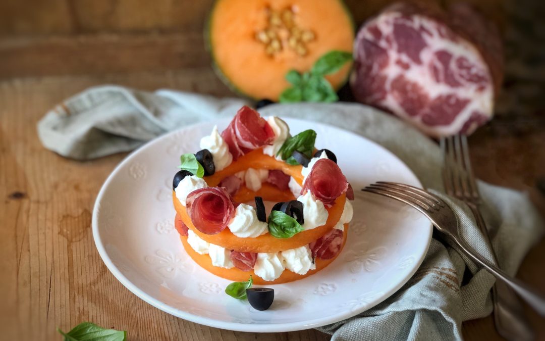 Finta creme tarte di melone e Coppa di Parma IGP