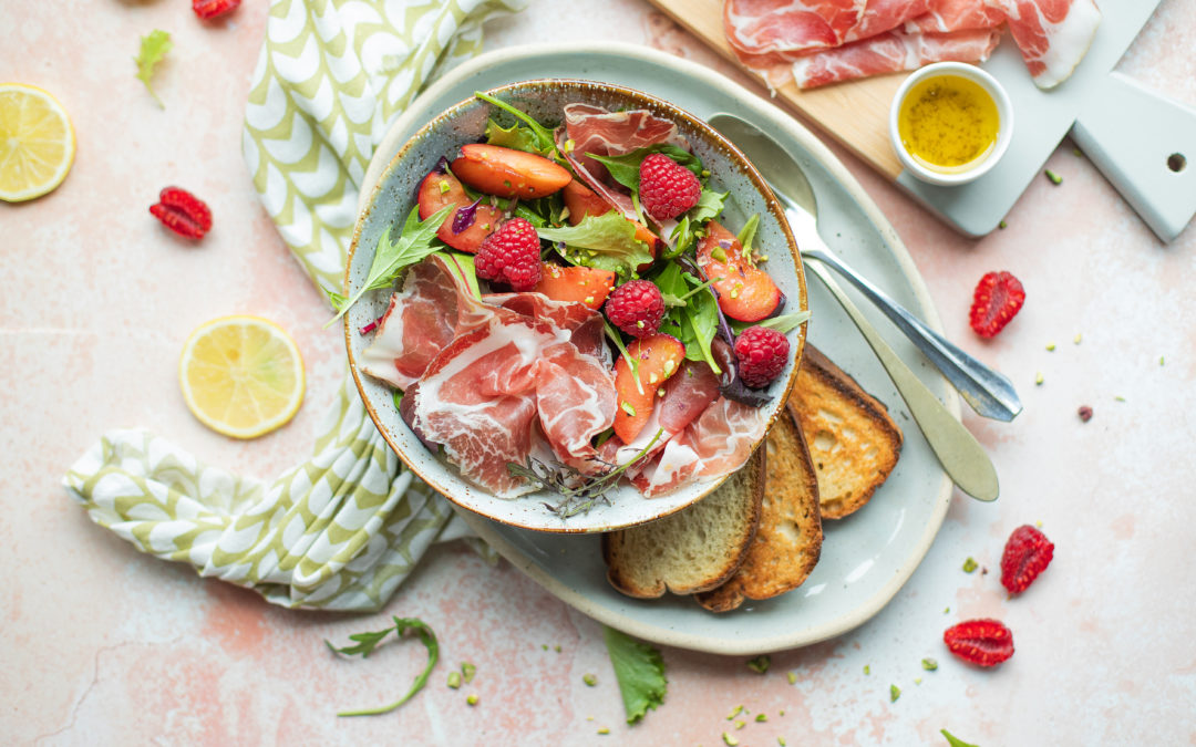 Insalata di prugne rosse e Coppa di Parma