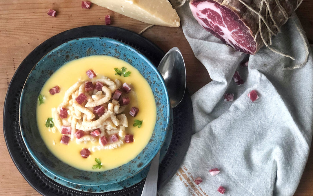 Passatelli con brodo di Parmigiano Reggiano e Coppa di Parma IGP